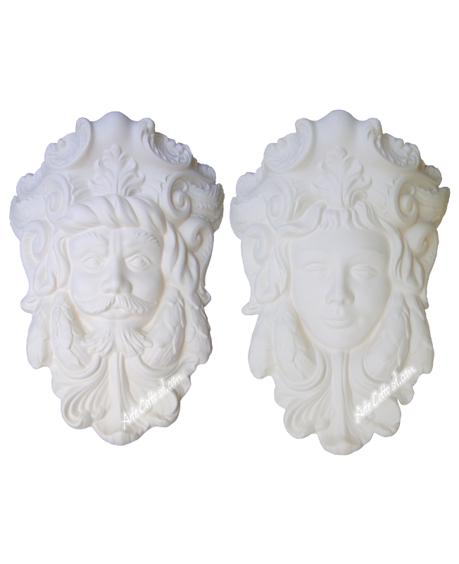 Maschera medusa cotto semilavorato per ceramica e decoupage